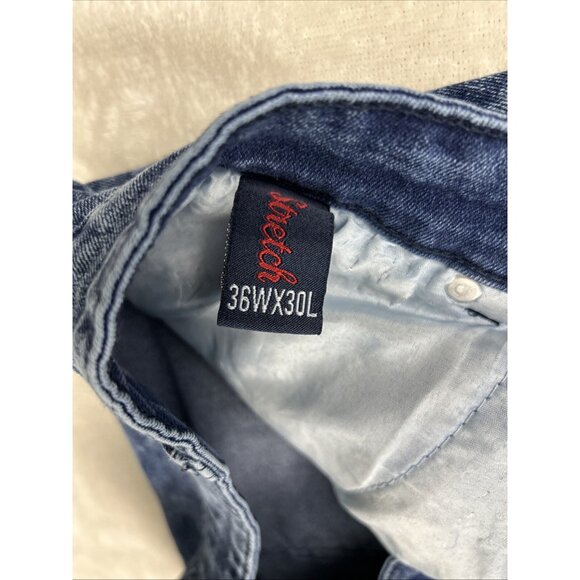 2 Phat Farm Jeans Mens 36x30 Blue Acid Wash Skinny Fit Stretch Denim Pants Adult - Picture 6 of 16